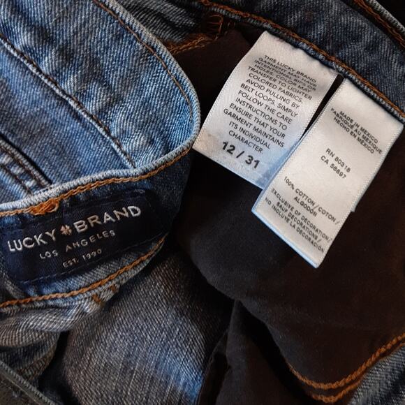 Lucky Brand Mid-Rise Authentic Straight Leg Medium Wash Cotton Denim Jeans 12/31 - Picture 9 of 16